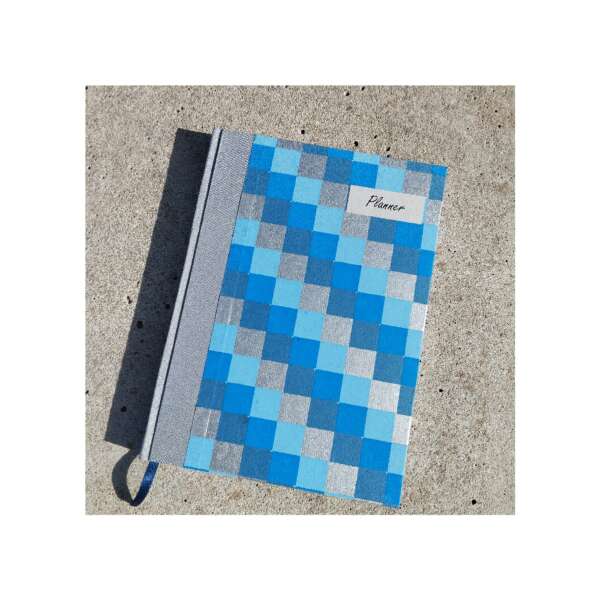 Planner diario azul y plata
