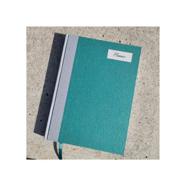 Planner diario turquesa y plata